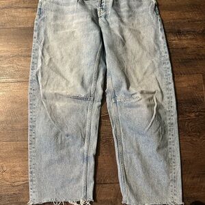 Madewell The Darted Barrel Leg Women's Light Wash Jeans - Light Blue